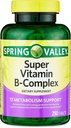 Konvergenčna Spring Valley Super Vitamin B- Complex tablete Prehranska dopolnila, 250 CountMetabolizem Podpora* Prehranska dopolnila