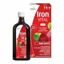 Hübner Hubner Iron Vital Liquid Liquid Supply Plus Vitamin C, prehranska dopolnila za odrasle in otroke, Vegan in Gluten-free, sadne arome, 500 ml steklenica, 50 Serving
