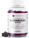 Kate Naturals Elderberry Gumies z vitaminom C in cinkom za odrasle in otroke. Okusen Sambucus Bezgove jagode za imuno podporo (90 Gummies, 45 dnevna zaloga)