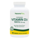 NaturesPlus Vitamin D3 (1000 i.e.) - 90 žvečljive tablete, Maui Berry burst aroma - vegetarijanska, Gluten prost - 90 postrežbe