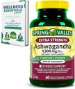 Dodatna moč Ashwagandha 1300 mg, 60 Vegetarijanske kapsule - Stres & kognitivna podpora - Holistično dobro počutje, Soy Free, Gluten Free & Laktoza Free