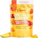 Vegumi brez rib Omega-3 Gumiji - 60 oranžno-oranžno-oranžno-oranžna Omega-3 (DHA) in vitamin E dodatek za otroke in odrasle - Vegan & vegetarijansko prijazno