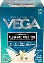 Vega Organic All-in-One Vegan Protein Powder, Francoska Vanilla - Superfood sestavine, Vitamini za podporo imunitete, Keto prijazno, Pea Protein za ženske in moške, 13.5 oz (Packaging May Vary)