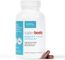 HumanN SuperBeets Memory & Focus Možganske dopolnilne kapsule – Duševna budnost – klinično raziskana nootropika, Resveratrol Plus pese Root Powder, Sugar-free, 60 Count