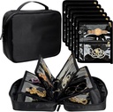 Travel Nakit Organizator Primer, Jewelry Torbe za potovanje, Nakit Binder z 24 Pcs Clear Zipper Velvet vrečke za shranjevanje uhanov, prstani, vratu, zapestnice, Watch (črna)