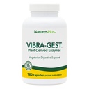 Natures Plus Vibra-Gest - 180 Kapsule - Vegetarijanska prebavna podpora Dodatek s probiotiki, žive sadne in zelenjavne encime - Naravne žive kulture - 180 Serving