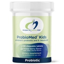 Designs for Health ProbioMed Kids Žvečljivi probiotik - 10b CFU Gut & Imune Support for Children - Lactobacillus, Bifidobacterium + Saccharomyces boulardii - Delicious Berry Flavor (30 tablet)