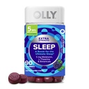 OLY Extra Strength Sleep Gummy 5 mg melatonin, L-teanin, kamilica, izvlečki limoninega balzama, pomoč v spanju, aroma črnega jagodiča - 90