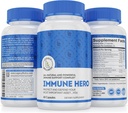 Imunski Hero Imunska podpora - Imunski sistem Vitamini - Vitamin C, E, B6, Cink, L-glutamin, Echinacea, Česen, Kurkurja + Starejše kapsule + Probiotiki za zaščito zdravja Gut, Vegan