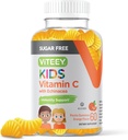 Viteey Kids Vitamin C Gummies 75mg, z Echinacea - Sugar Free - Imunska podpora za malčke, & Teens - Vegan, želatina brez glutena, brez GSO - Okusni pomarančni okus otroci Immunity Gummy