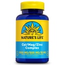 NATURE'S LIFE Cal Mag Cinkov kompleks 1000mg / 500mg / 15mg - Kalcij Magnezijev cink dodatek w/vitamin D in boron - zdravje kosti, mišice in srce zdravje podpora, 60 Day garancija, 25 Serv, 100 kap
