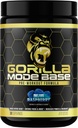 Gorilla Mind Base Pre Workout - poveča dušikov oksid Intenzivno fokus & Drive vzdržljivost moč - L-citrulin, L-tirozin, Betain, Alpha-GPC, kofein, Huperzin A - 360 Grams (modra malina)