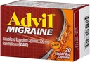 Advil Migraine Pain Reliever, Solubilized Ibuprofen 200 mg, 20 Število, tekoče napolnjene kapsule, močan migrena olajšava