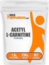 BulkSupplements.com Acetil L-Carnitine Prašek - kot ALCAR HCl, Carnitine dodatek - Gluten Free, 1,5g na Serving, 250g (8,8 oz) (Pack of 1)
