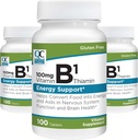 Quality Choice Vitamin B1 Tiamin 100 mg Energetska podpora, Funkcija živčnega sistema, in zdravje možganov Vitamin dopolnilne tablete, 100 Count steklenice (3 pakiranje)