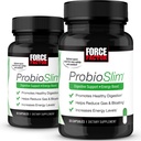 FORCE FACTOR ProbioSlim, 2-pak, probiotični dodatek za ženske in moške s probiotiki in izvleček zelenega čaja, zmanjšanje plina, napenjanje, zaprtje, podpora Prebavno zdravje in črevesje zdravje, 60 kapsul