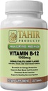 Tahir Halal Vitamin B12 1000mcg: Povečuje energijo, Presnova in zdravje živčnega sistema. Vegan & Vegetarian, Dairy-free, 120 žvečljivih tablet. Narejeno v ZDA - Certified Halal.