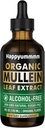 Mulleinske kapljice za čiščenje pljuč,Vegan Mullein Leaf Extract Tinktura s klorofilom, podpora Imuna, respiratorna - 4 fl oz (120 ml)