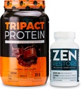 Nutrologija TRIPACT Protein Powder, 7-v-1 Zamenjava obroka Shake, kremna čokolada (40 serviranja) Zen Natural Magnezij dodatek (30 serviranja)