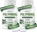 25-v-1 polifenoli, 2000MG Močni antioksidanti in polifenol za obrambo starosti, polifenol Superfood, Quercetin, Resveratrol, rastlinsko-energetska, Imunska podpora, 120 kapsul