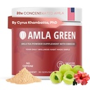 Amla Powder & Green Tea Superfood Supplement with Hibiscus, 20x Ultra Concentrated Amla, Antioksidant Podpora, Izdelano z Oolong čaj in indijskih kosmulje, Organic, Vegan, Hibiscus, 90 Serving