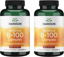Swanson Vitamin B-100 - Vitamin dodatek Spodbujanje energije in metabolizem podpora - Visoka jakost Formula Podpira zdravje srca, zdravje možganov in živčnost - (100 kapsul) (2 paket)