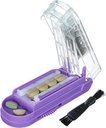 Tablete Cutter za več tablet naenkrat, tablete Cutter Splitter za majhne in majhne tablete, tablete Cutter za majhne ali velike tablete, tablete Splitter s skritim Sharp Nerjaveče jeklo rezilo (Purple+Clear)