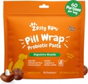 Tablete Zesty Paws Previj Probiotic Paste za pse - Podpora imunskega in prebavnega sistema - aroma slanine - z DE111 Bacillus subtilis - Žepek vse tablete, tableta in kapsula za vašega psa - 4,2oz - 60 Portioni