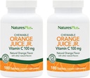 NaturesPlus Orange Juice ml. - Pakiranje 2, 180 žvečljivih tablet - 100 mg Vitamin C - vegetarijansko, Gluten brezplačno - 360 skupno serviranje