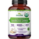 Zazzee USDA Ekološka brezdorna česen 20:1 ekstrakt, 5000 mg Jakost, 100 Veganske kapsule, 3+ Mesečna oskrba, standardizirano, koncentriran 20X ekstrakt, 100% vegetarijansko, vse naravno, ne-GMO, Izdelano v ZDA
