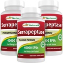 Najboljši naravni Serrapeptase 40000 SPU 90 Vcaps (90 število (Pack 3))