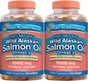 Čista Aljaska Omega-3 Wild Aljaska Salmon Oil 1000mg Softgels 2 paketi (210-Count vsak)
