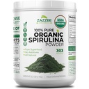 Zazzee USDA Organic Spirulina Powder, 2.2 Pounds (1 KG), 303 Serving, Certified Kosher, 100% Pure, Non-Irradiated, Mess-free Wide Mouth Container, Svež vonj in nevtralen okus, Non-GMO, Made in ZDA