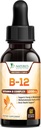 B-12 Kapljice vitaminske energije (metilkobalamin) Extra Strength Super B Complex - Podjezična B12 Tekoča za imuno podporo, zdravje srca in celično energijo podpora, Raspberry Flamored - 2 Fl Oz