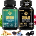 Geloo Superfood Supplement Bundle - 90 Count Sea Moss Kapsule (Sea Moss, Black Seed Oil) & 90 Count Pure Shilajit Kapsule (Shilajit, Ashwagandha) - 1 pakiranje