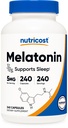 Nutricost Melatonin 5mg, 240 Kapsule - 5mg na postrežbo, brez glutena