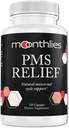 Moonthlies PMS Relief Supplement for Women Menstrual Cycle Support - Naravno ravnovesje Mood Swings, Period Cramps, Napenjanje, utrujenost, zadrževanje vode, PMDD, Perimenopavzae (60 dan dobava 120 kapsul)