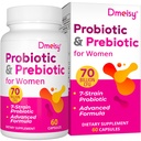 Vaginalni probiotiki, 70 milijard CFU probiotiki za ženske, 13- v-1 ženske probiotiki in organski prebiotiki za vaginalno, urinsko, pH ravnovesje, imuno, črevesje in prebavne motnje, napihnjeno zdravje - 2 meseca dobave