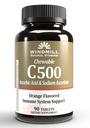 Zdravje mlinov Žvečljivi vitamin C-500, Imunski sistem Podpora, Močni antioksidanti, 90 tablet, 90 Število