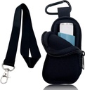 Imetnik Neoprene Travel Case za Astma Inhaler, Handy Mini vrečka za vdihavanje za vse starosti, Vdihovalec ni vključen (črna)