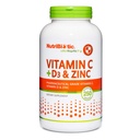 NutriBiotic – Vitamin C + vitamin D3 & cink, 250 Kapsule 