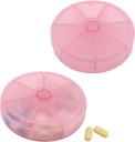 Prenosni tedenske tablete Organizator 7 dan Tablete Kontejner, Okrogle tablete Primer Potovanja prijateljski, Dnevni teden tablete Primer opomnik, BPA-free Vitamin, Dopolnilo, ribje olje, Medication Planner (Pink)