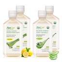 AloeCure Organic Aloe Vera Juice - 4 steklenice Vzorec Pack - Lemon & Natural Flavor, 4x500ml