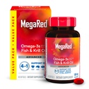 Megared Omega-3 ribje olje + visoka absorpcija Kril olje 500mg softgels, MegaRed Napredno 4in1 (80 štetje v steklenici) Koncentrirano Omega-3 Ribe & Krill olje dodatek