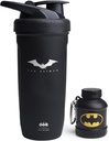 Smartshake DC Comic Bundle - Batman Protein Shaker Steklenica – 900ml Nerjaveče jeklo Stresalnik z 50g Beljakovine Powder shranjevalnik