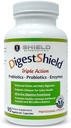 DigestShield® Probiotic & Prebiotic Supplement + Prebavni encimi, Beat Bloat, varno prebavna mleka, Gluten in predelana živila, zmanjšanje absorpcije maščob s Chitosan, 90- obrok oskrbo