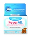 Feverall Infant Acetaminofen Suppositories 6 Rectal Suppositories 80mg vsak bolečina Reliever / Fever Reducer. Paraben brezplačno, brez umetnih barv ali drugih konzervansov. Starost 6-36 mesecev