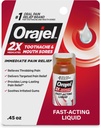 Orajel 2X Medicated Toothache & Moth Sores Liquid, 0.45 fl oz