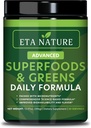 50 Superzeleni Powder - Zeleni Superfood Powder s sadjem in zelenjavo dopolnila - Superzeleni Zeleni Powder za energijo, prebavo, Vitalnost in imuniteto - 30 Servisi Veganski in ne-GMO