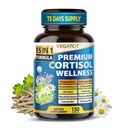 VEGATOT Organic Cortisol Wellness Complex 15-v-1 Formula z Magnezium Ashwagandha St. John's Wort Valerian Rhodiola Rosea Pasijonka Kamilica